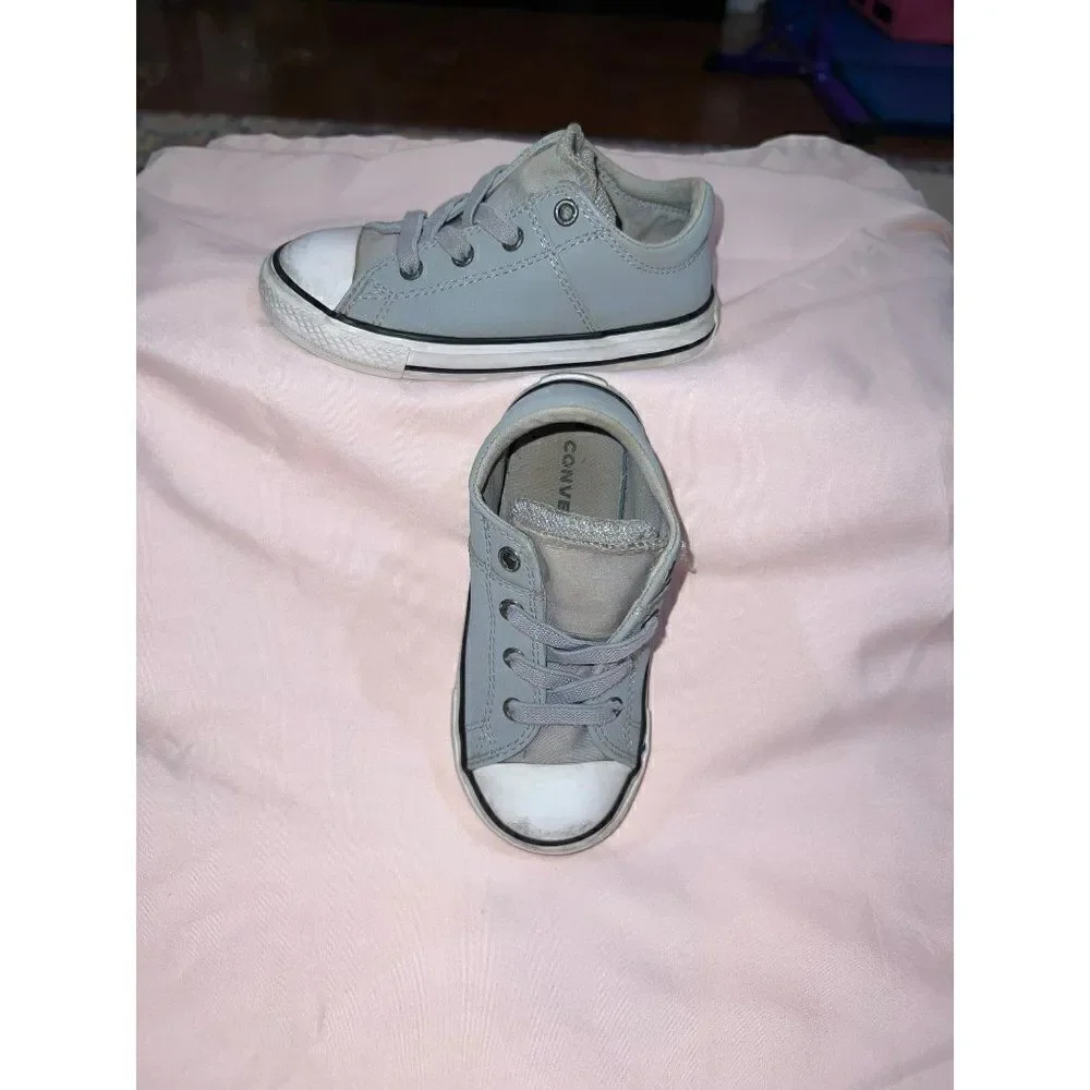 Converse Chuck Taylor All Star Maddie Glitter Leather Toddler Shoes Wolf Grey